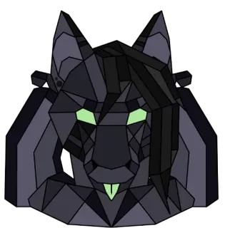 😝 b5eddfd0 lupo, geometrico, animale, adesivo, scuro, peloso whatsapp sticker