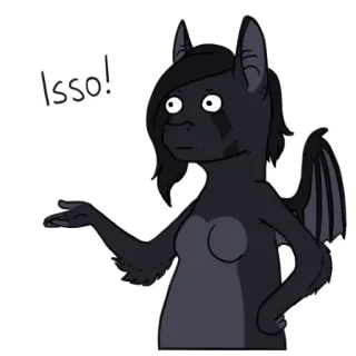 🙄 d0e6c1fa Isso! cartone animato, pipistrello, che si interroga, confuso, che punta, ali whatsapp sticker