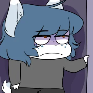 🔫 03610346 cartoon, character, tired, sleepy, bored, anime whatsapp sticker