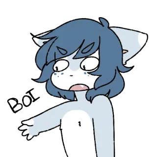 💦 b6177b77 cartoon, cat, character, illustration, anime, expression whatsapp sticker