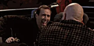 🍄 998277a8 Nicolas Cage Nicolas Cage, laughing, movie scene, actor telegram sticker