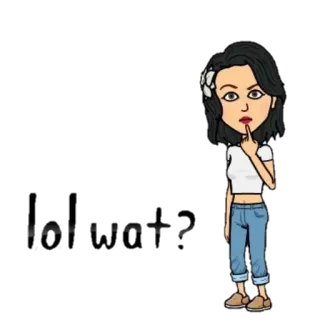 😅 5bc18bdb Shhhh! ssst, bitmoji, vrouw, cartoon, stil, geheim telegram sticker