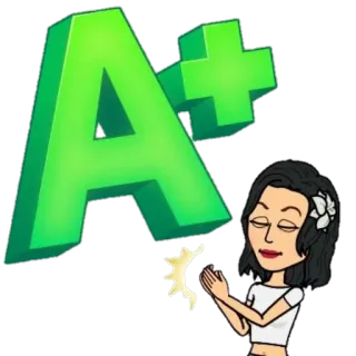 👍 7c387fa7 A+ succes, cijfer, Bitmoji, goed, school, onderwijs telegram sticker