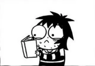 😖 40352cd1 cartoon, reading, exasperated, book, stressed, comic whatsapp sticker