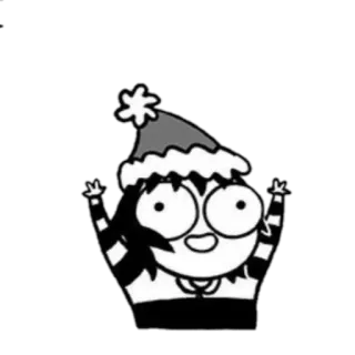 💃 b11287f9 Dibujo animado, Personaje, Invierno, Navidad, Sombrero, Festivo whatsapp sticker