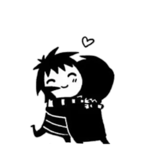 😘 f2fe9771 abrazo, dibujo animado, amor, emociones, corazón, amistad whatsapp sticker