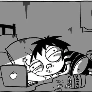 🤕 02facdcc hoạt hình, ngón giữa, buồn ngủ, lười biếng, máy tính, bừa bộn, khoai tây chiên, đồ ăn nhẹ whatsapp sticker