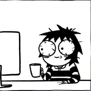 😍 23603c8d cà phê, máy tính, hoạt hình, mệt mỏi, người whatsapp sticker