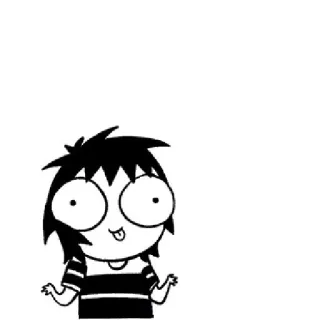 😋 44aa7823 hoạt hình, cô gái, ngớ ngẩn, hài hước, vui nhộn, nhân vật, vẽ nguệch ngoạc whatsapp sticker