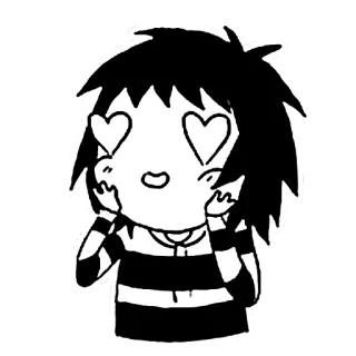 ☺️ 42b80ff3 cartone animato, amore, occhi a cuore, carino, disegno, adesivo telegram sticker