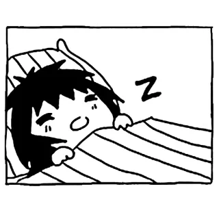 😴 6621ed27 Z dormire, sonno, stanco, cartone animato, carino, disegno, letto telegram sticker