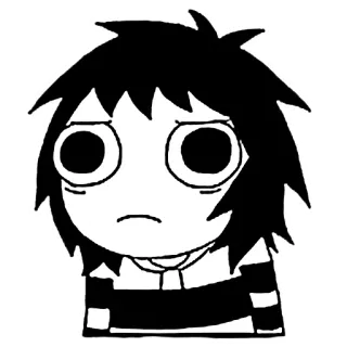 😐 e667fe3a Cartone animato, Triste, Disegno, Bianco e nero, Personaggio telegram sticker