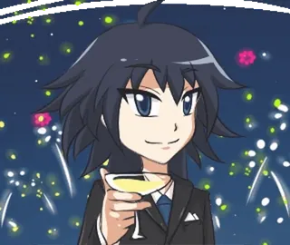 🎈 051d4655 Anime, Celebración, Fuegos artificiales, Dibujos animados, Animación, Brindis whatsapp sticker