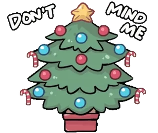 🎈 6b85e90e DON'T MIND ME árbol de navidad, fiesta, adornos, bastón de caramelo, festivo, decoración, invierno whatsapp sticker