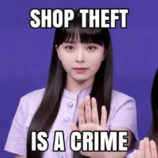 👮‍♀️ cb1c427d SHOP THEFT
IS A CRIME 万引き, 犯罪, ミーム, 盗難防止 telegram sticker
