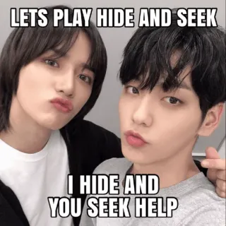 🙏 e1d445d2 LETS PLAY HIDE AND SEEK
I HIDE AND
YOU SEEK HELP かくれんぼ, ミーム, 面白い, ジョーク telegram sticker