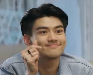 💜 2a517c78 남자, 손가락 하트, 웃음, 행복, 사랑, 애정, 손하트 telegram sticker