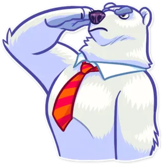 😤 27377f89 polar bear, salute, cartoon, animal telegram sticker