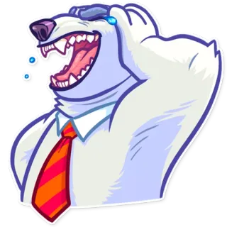 😂 906cca39 polar bear, laughing, cartoon, business, tie, crying telegram sticker