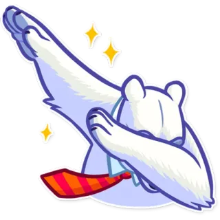 🕺 a0ac6406 polar bear, dab, animal, sticker telegram sticker