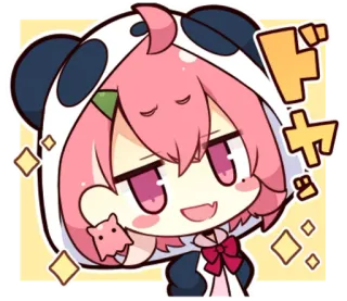 😤 ecb52fd3 ドチャ anime, cute, kawaii, panda, chibi, sparkle whatsapp sticker