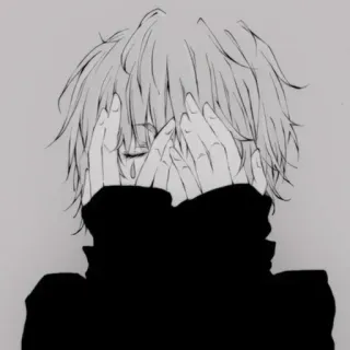 🖤 1429a21d anime, sad, crying, emotion, manga telegram sticker