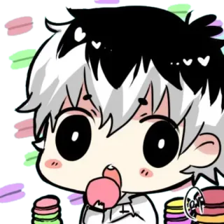 🖤 d6f2d790 anime, chibi, cute, manga, cartoon, kawaii telegram sticker