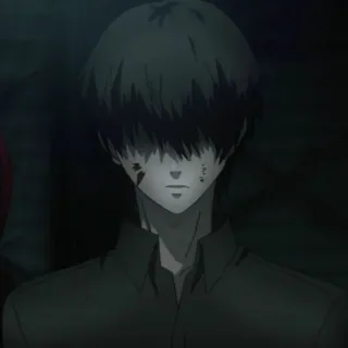 🖤 d747bcea anime, manga, character, dark, face, shadow, hair telegram sticker