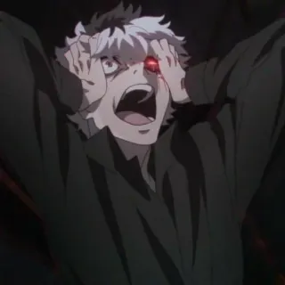 😫 b0b0aa46 Ken Kaneki Tokyo Ghoul Anime, Ghoul, Ken Kaneki, Terror, Mangá, Tokyo Ghoul telegram sticker