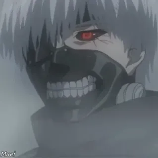 😡 f32b6179 Ken Kaneki Tokyo Ghoul Anime, Tokyo Ghoul, Ken Kaneki, Ghoul, Máscara, Olho vermelho telegram sticker