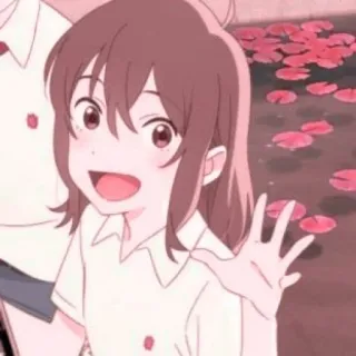 💗 043ed2ad Anime, Cartoon, Mädchen, Winken, Süß, Illustration telegram sticker