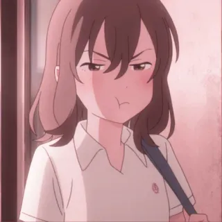 💗 59393a8d Anime, Mädchen, Schmollen, Unzufrieden, Cartoon, Ausdruck telegram sticker