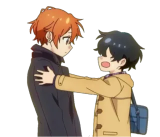 😮 0377176b Anime, Umarmung, Zuneigung, Freundschaft, Charaktere telegram sticker