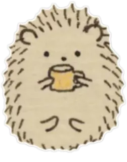 🍵 2165b32e riccio, animale, carino, caffè, tè, bevanda telegram sticker