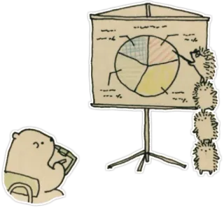 👓 4f62e4c6 riccio, presentazione, grafico a torta, animali, carino telegram sticker