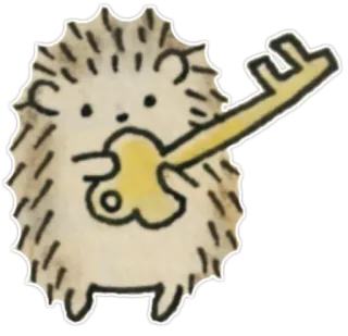 🔑 e7412bfd riccio, animale, chiave, carino telegram sticker