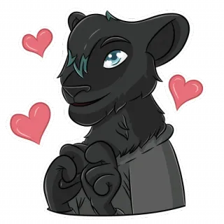 😍 19770b91 tier, süß, liebe, herzen, cartoon, panther telegram sticker