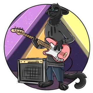 🎸 20a132ac Furry, Gitarre, Musik, Cartoon, Figur, Band telegram sticker
