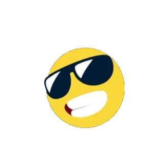 😎 3e792821 эмодзи, солнцезащитные очки, круто, смайлик, улыбка, желтый, лицо telegram sticker