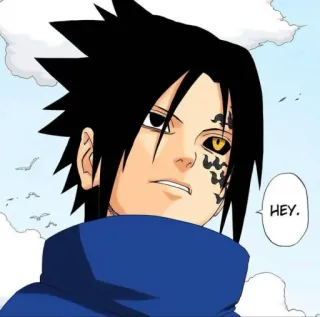 🀄️ 4d87e847 Sasuke Naruto HEY. Anime, Manga, Uchiha, Ninja, Vervloekingsteken telegram sticker