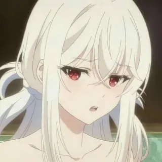 🛀 2d54078e ragazza anime, capelli bianchi, occhi rossi, carina, personaggio, ritratto telegram sticker