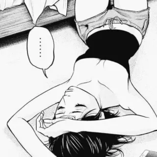 🍴 f9f82fad ...... anime, manga, ragazza, sdraiata, esausta, stanca telegram sticker