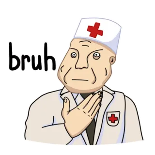 😔 0a47fc99 bruh docteur, mème, réaction, bruh telegram sticker