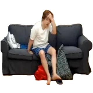 😩 efd2fb2d orang, sofa, duduk, santai, rumah, dalam ruangan whatsapp sticker