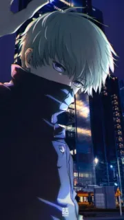 🍨 28dc6a0a 話 Anime, Mangá, Personagem, Noite, Cidade telegram sticker