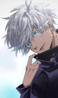 🍨 ad5f15d5 Gojo Satoru Jujutsu Kaisen Anime, Gojo Satoru, Jujutsu Kaisen, cabelo branco, personagem, personagem de anime telegram sticker