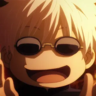 🤍 665c7946 Gojo Satoru Jujutsu Kaisen anime, manga, glimlachend, personage telegram sticker