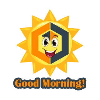 🌞 124f4108 Good Morning! 太阳, 早上, 问候, 快乐, 卡通 telegram sticker