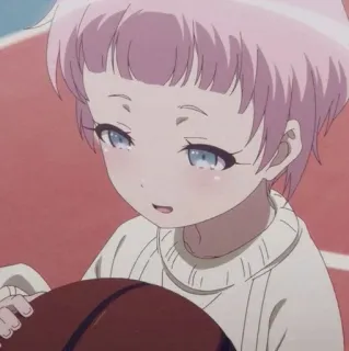 🔮 0fe921f5 อนิเมะ, เด็ก, ผมสีชมพู, บาสเก็ตบอล, น่ารัก telegram sticker