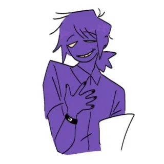 😇 18be2017 Purple Guy Five Nights at Freddy's uomo viola, fnaf, gioco horror, villain, personaggio whatsapp sticker